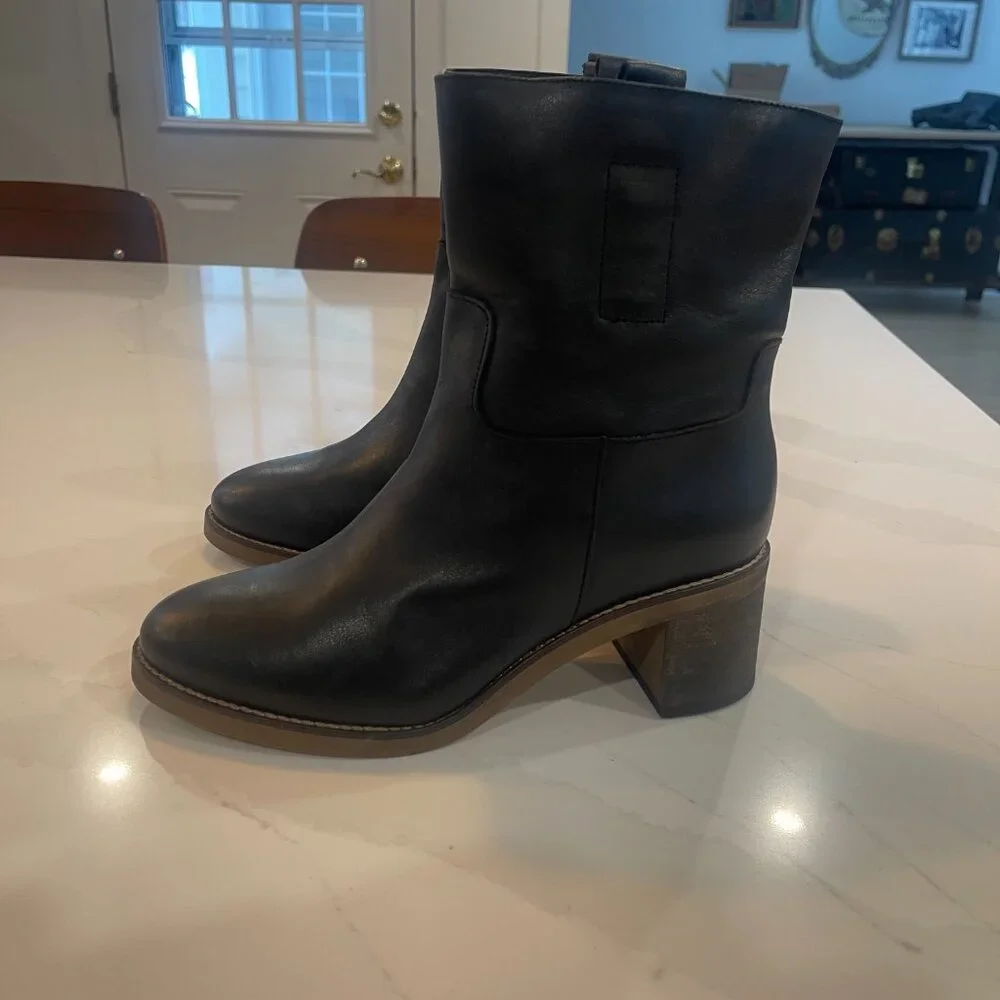 Free People Tabby Black Leather Ankle Boot Women’s Size EU 39.5 /US 9